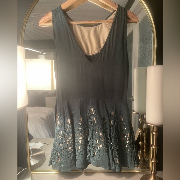 Anthropologie Deep Green Peplum Top - Picture 4 of 6